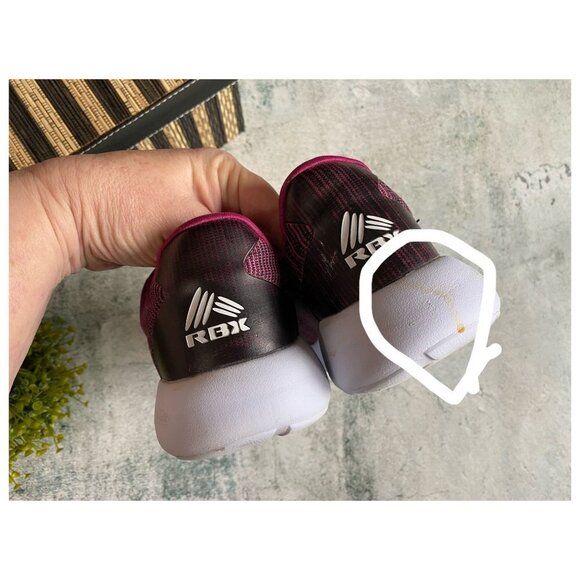 RBX Rayna Black/Pink Flyknit Running Cross Trainer Sneakers Womens Sz 8.5 - Picture 6 of 9